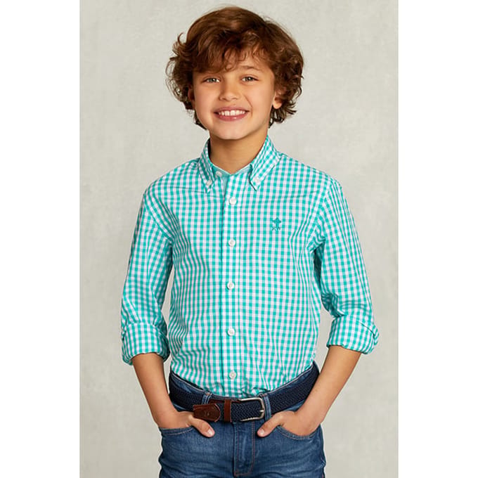 River Woods Custom Fit Checked Shirt Green.white Green Größe: 04 | Hemden Outlet | kids | Grün