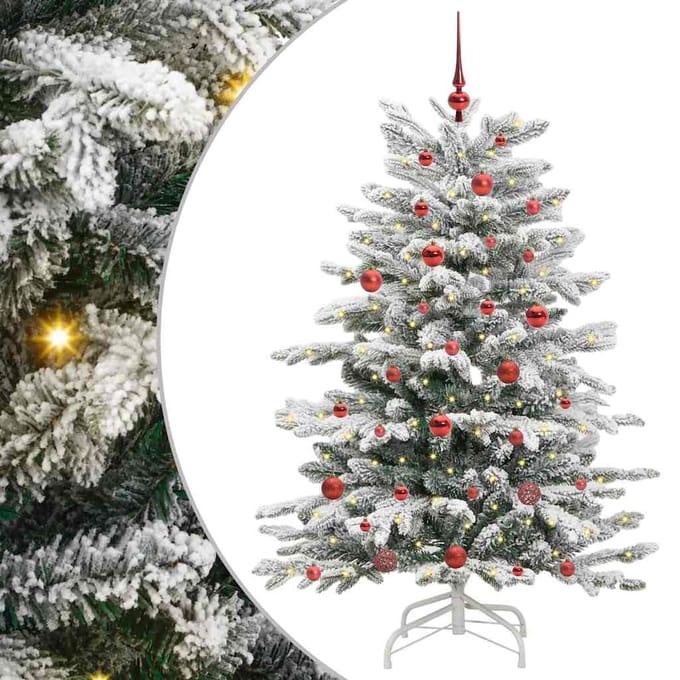 vidaXL - Kunstmatige - Hinged - Kerstboom - Wit - 150 - cm - PE - en - PVC