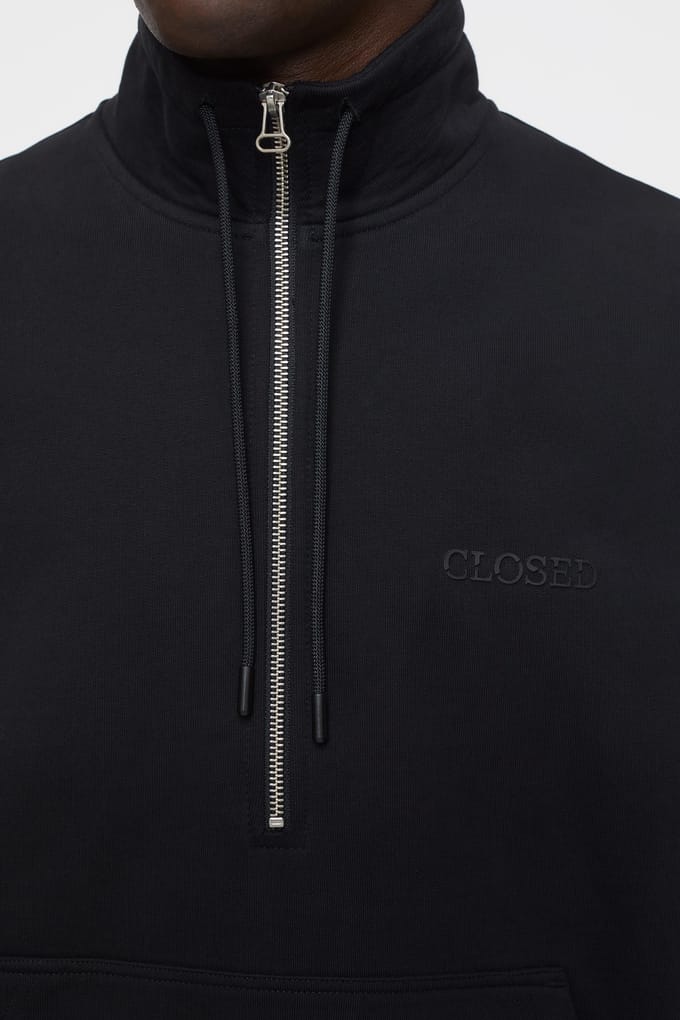Closed Half Zip Sweat T-shirts Black Größe: S | Kaputzenpullis Outlet | Herren | Schwarz