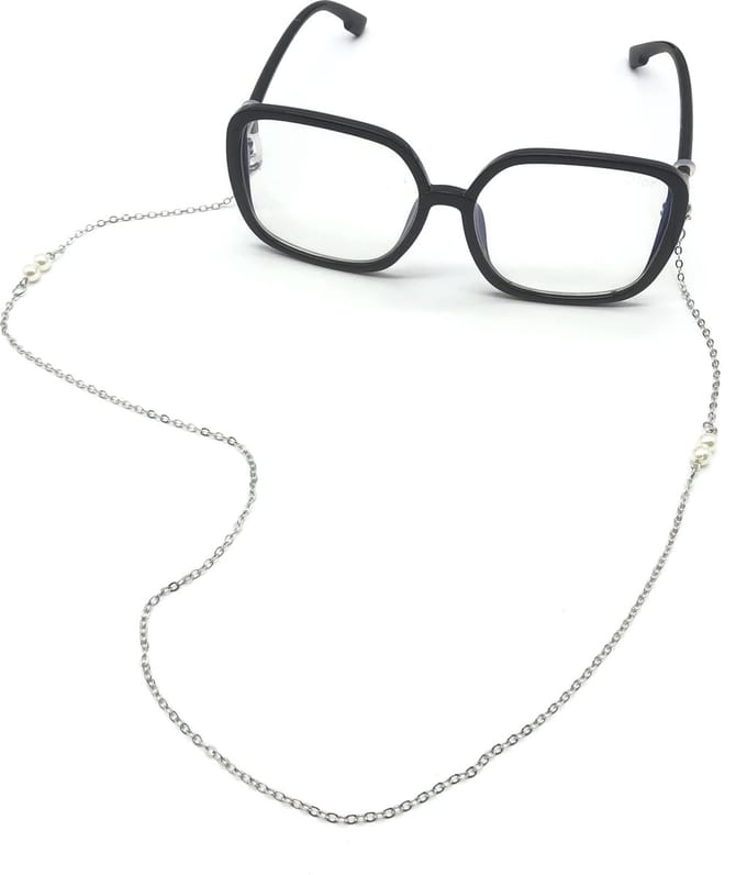 Brillenkoord - Brilkoord - Brilketting - Bril accessoires - 60 cm - Zilver - Witte parels