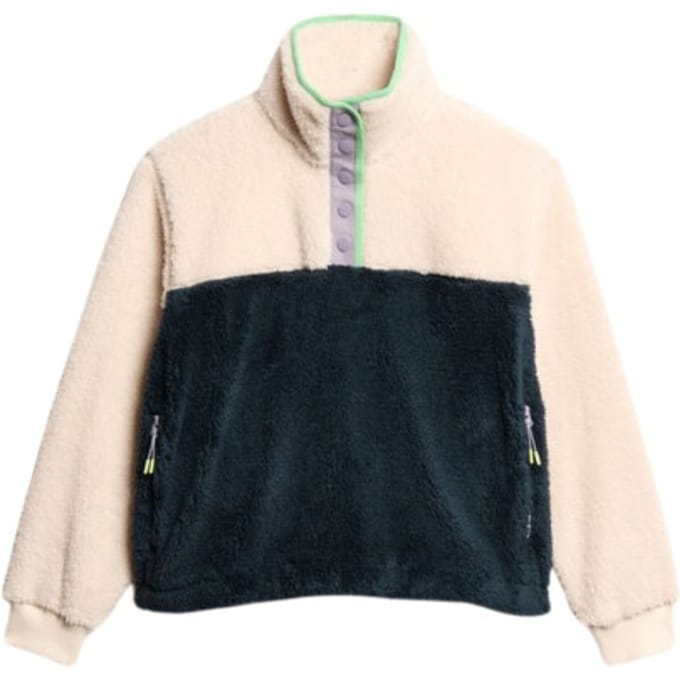 Superdry - Superzachte kraagloze Mash Up trui - Dames - Truien