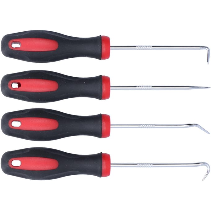 4 Stuks Pick Haak Set Nauwkeurige Auto Automotive O-ring Oliekeerring Pakking Trekker Verwijderaar 155mm black
