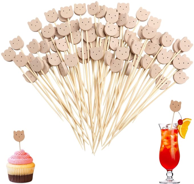 Solidchoice - Houten Cocktailsticks 200 Stuks voor Snacks en Drankjes