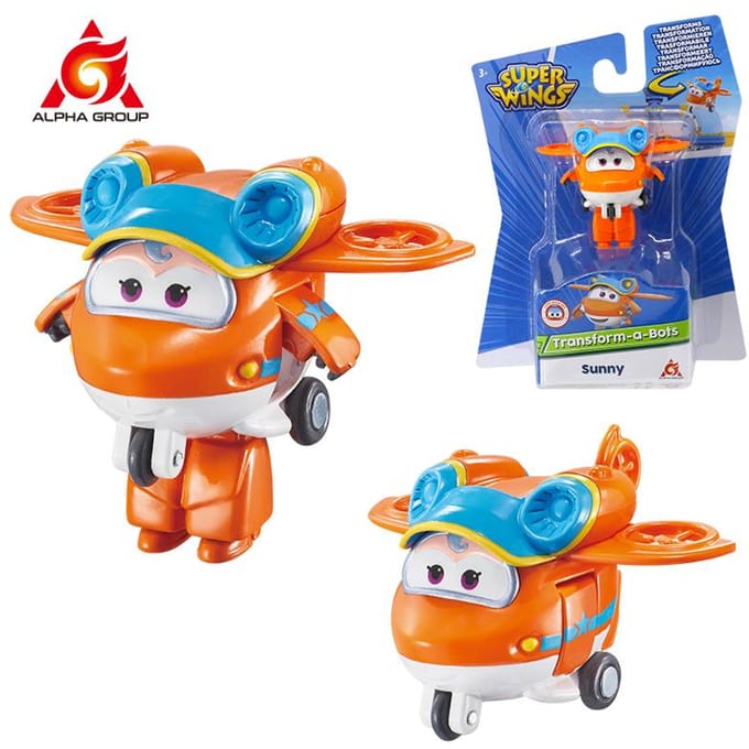 Super Wings Mini Dizzy Transform Robot naar Vliegtuig in 3 Stappen 2 Inch Vervorming Actiefiguren 2 Modi Transformerende Kinderspeelgoed