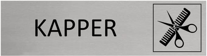 CombiCraft aluminium deurbordje Kapper - 165 x 45 mm met tape