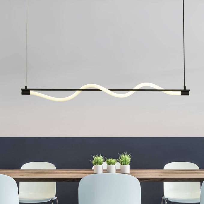 Searchlight Serpent LED hanglamp, zwart/wit, metaal, dimbaar