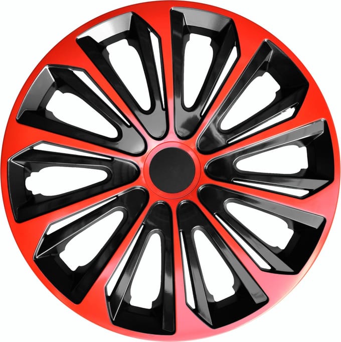 NRM STRONG DUO - Wieldoppen 15" - Set van 4 stuks / Kunststof - Rood/zwart