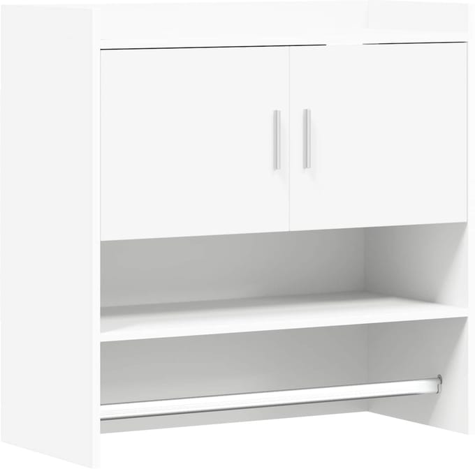 vidaXL - Wandplank - Muurmontage - Wit - 80 - x - 36 - x - 80 - cm - Bewerkt - hout