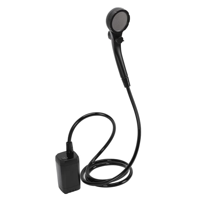 Douche Portable pour Camping 6000mAh Pompe de Douche de Camping Rechargeable avec Affichage LED Noir black