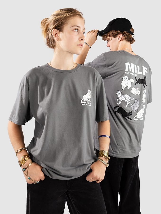 RIPNDIP Man I Love Felines T-Shirt grijs