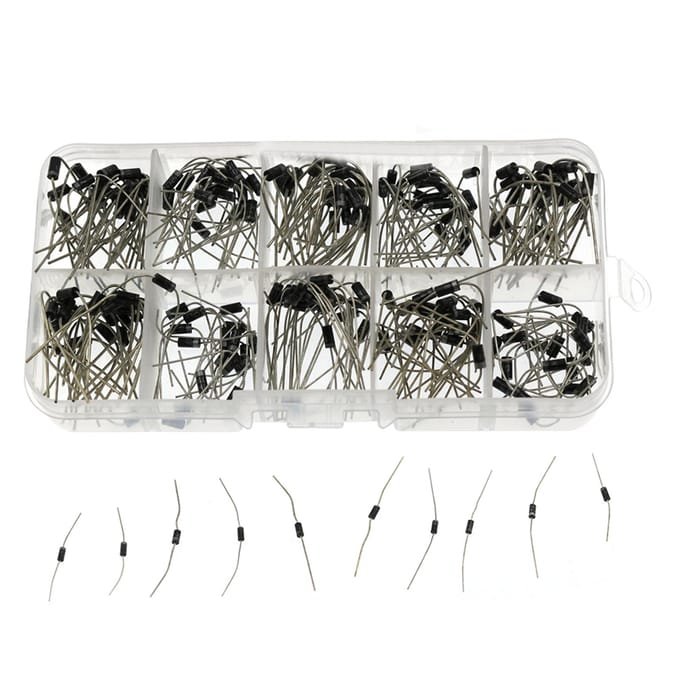 200PCS Diode Assortiment Kit 10 Waarden Gelijkrichter/Schottky Diode 1N4001-1N4007-1N5819 Diverse Set 200PCS