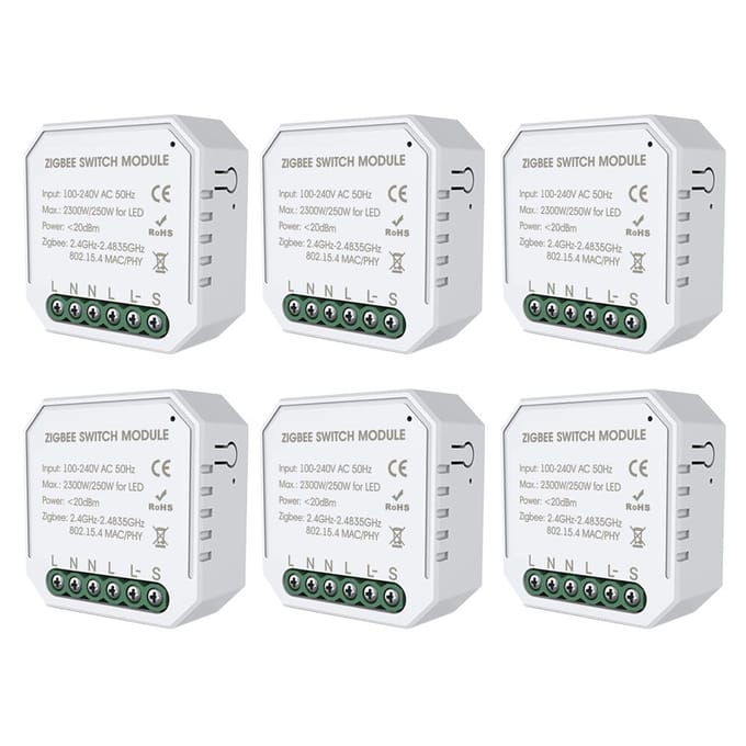 Tuya Zigbee DIY Enkelpolige Slimme Schakelaar Kleine Behuizing APP Afstandsbediening Zigbee Schakelaar Timer Licht 2PCS white