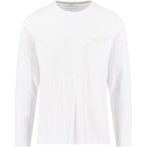 Fynch-Hatton T-Shirt O-Neck Long Sleeve Uni Color Cotton Wit / male