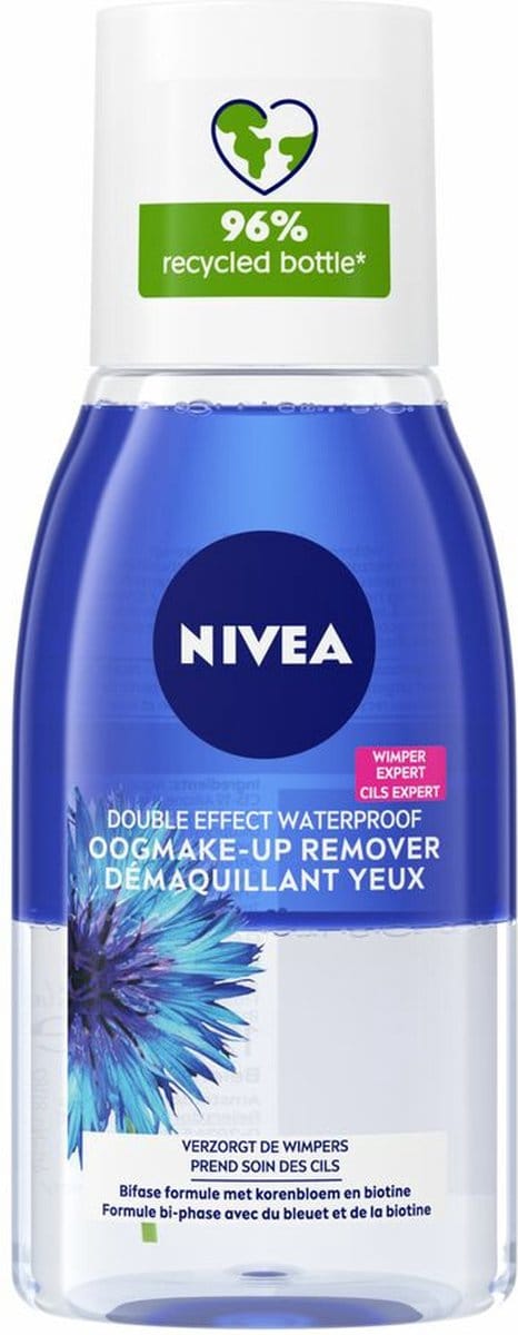 NIVEA - Double Effect - Waterproof - Oogmake-up Remover - Korenbloem - 12x 125 ml - Voordeelverpakking