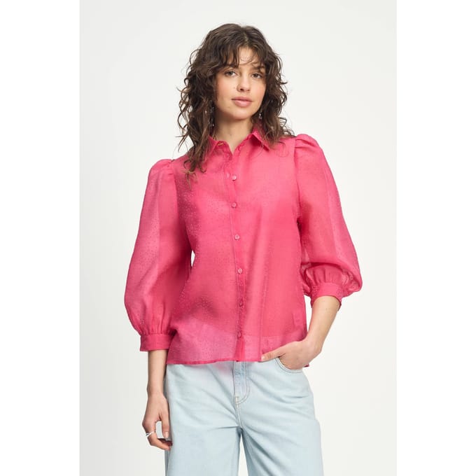POM Amsterdam Blouse - Raspberry Dots Pink Taglia: 34 | Maglie a manica lunga Outlet | Donna | Rosa