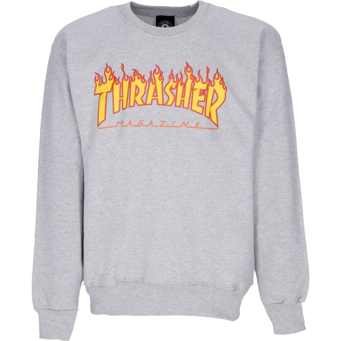 Heren Flame Crewneck Sweatshirt Licht Staal/geel