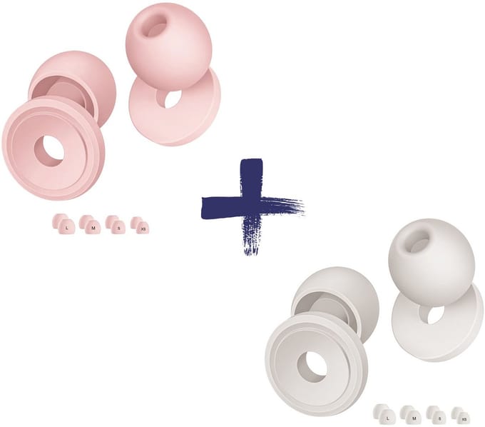 Nova Venture CometPods Duo Set – Loop Earplugs Style – 33dB Noise Reduction Earplugs – The Quiet Experience – Comfortabele Oordoppen – Roze & Wit