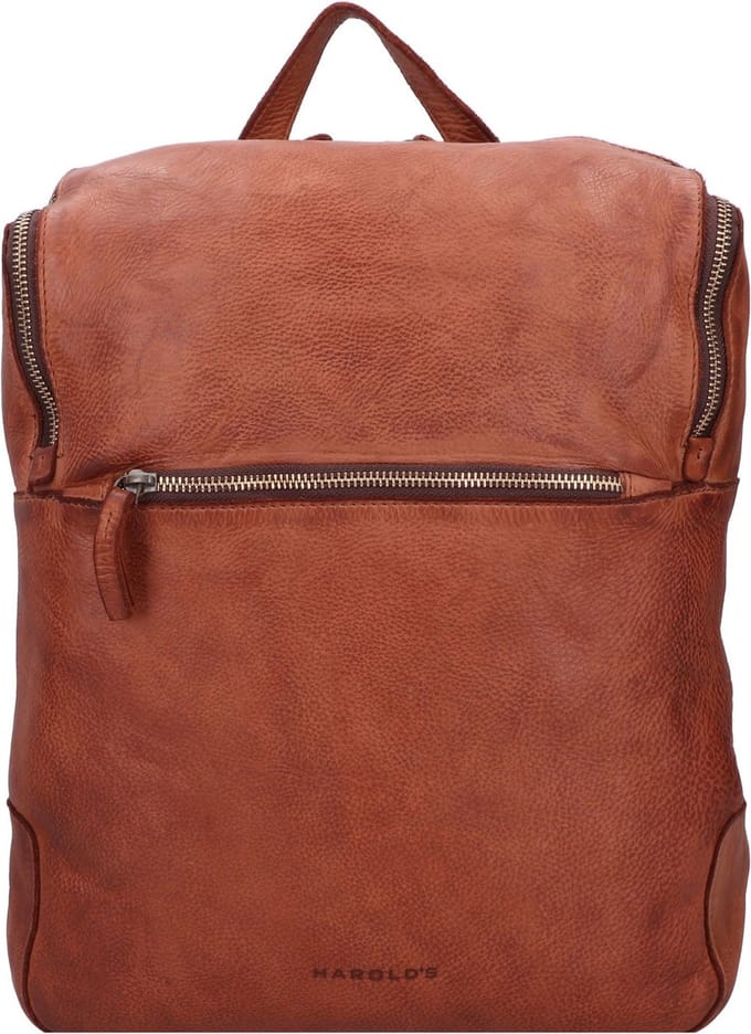 HAROLD'S Leren laptop rugzak rugzak met laptopvak Submarine Notebook Backpack Cognac bruine