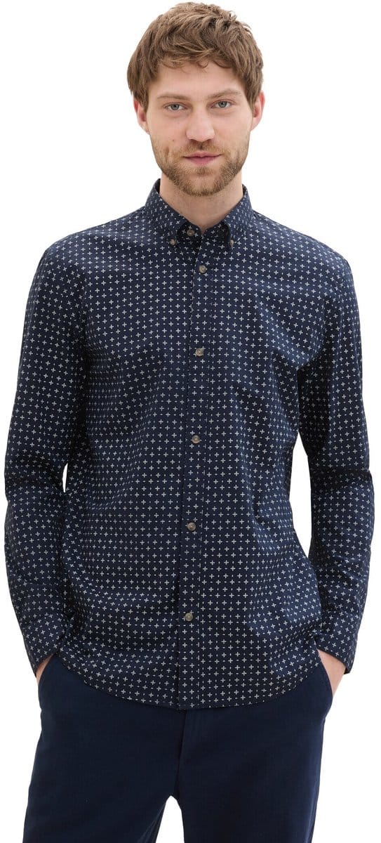 Tom Tailor Overhemd Poplin Overhemd Met Print 1041396xx12 35556 Mannen Maat - L