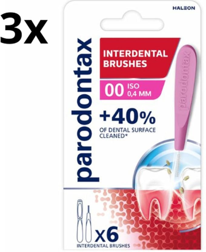 Parodontax Interdentale Ragers 0.4 mm – Maat 0 - 3 x 6 stuks - Voordeelverpakking