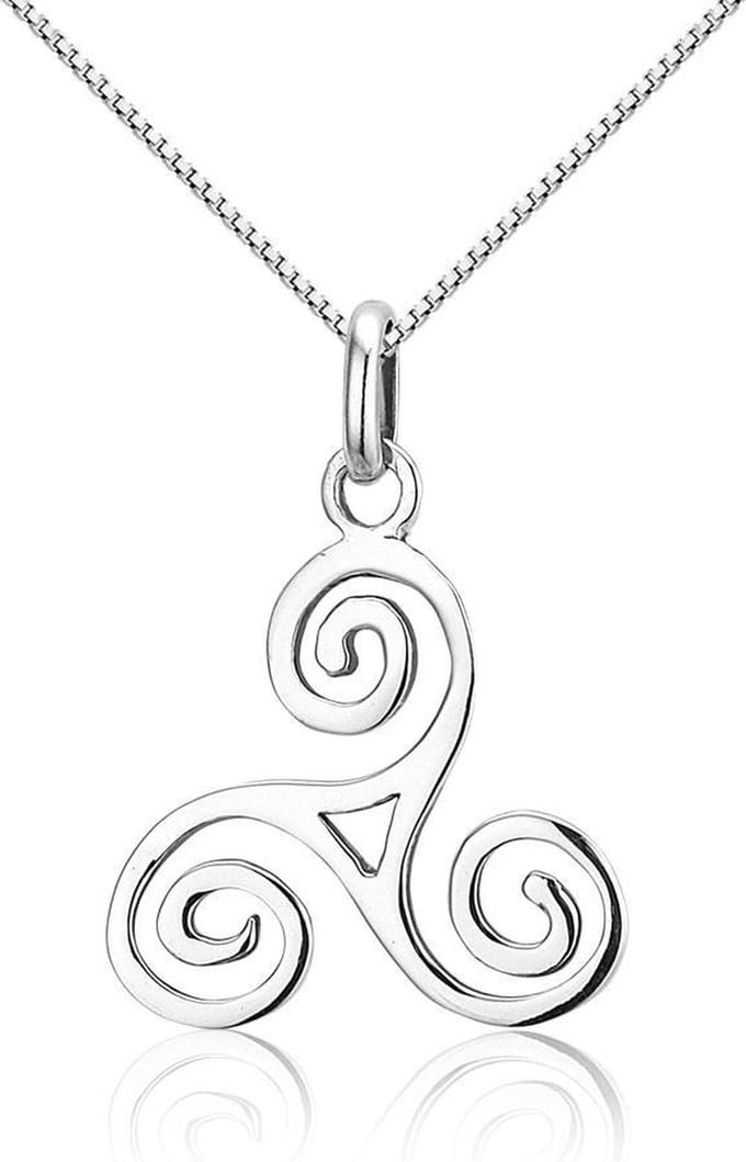 Montebello Ketting Triskel - 925 Zilver - Symbool - 25x19mm - 45cm