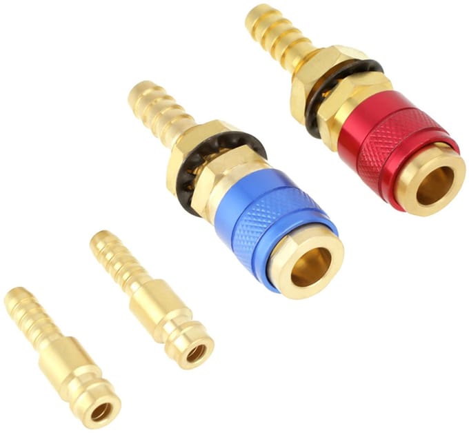 Dailygoods - Watergekoelde Gas Adapter - Snelkoppeling Fitting - 4 Stuks - 8mm - Messing - Lange levensduur