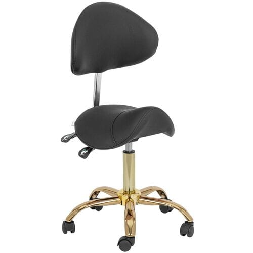 physa Zadelstoel - 51 - 65 cm - 150 kg - zwart/goud 10040832
