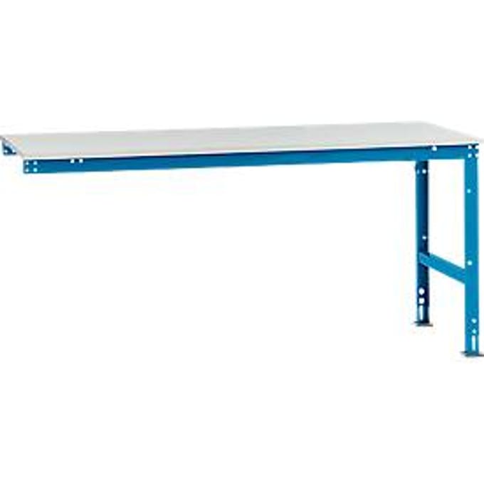 Manuflex aanbouwtafel UNIVERSAL Standaard, tafelblad melamine, 2000 x 1000, lichtblauw