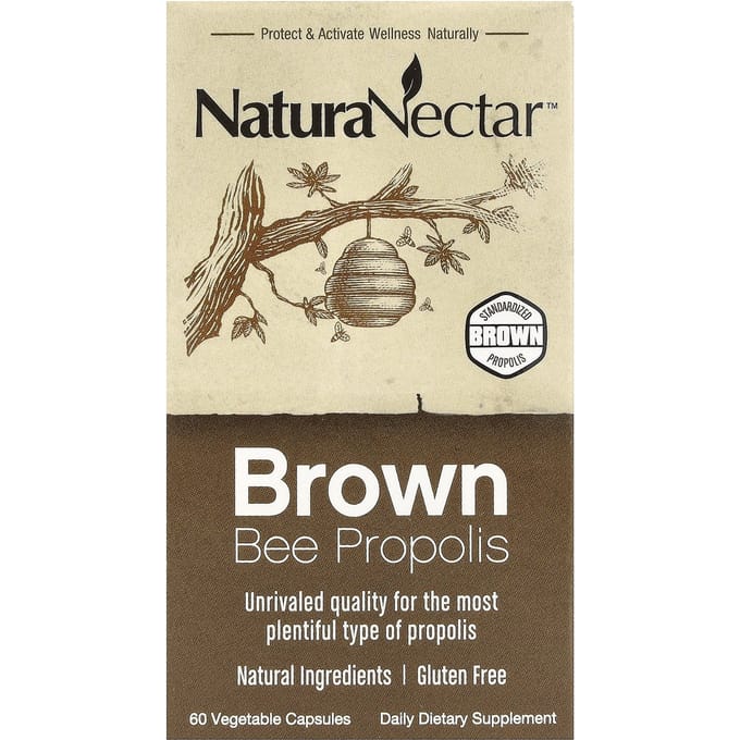 NaturaNectar, Bruine Propolis, 60 Vegetarische Capsules