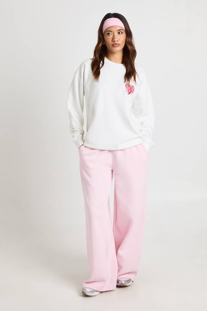 boohoo Dames Bedrukte Oversized Sweatshirt Self Care Era | Wit | Maat: Medium