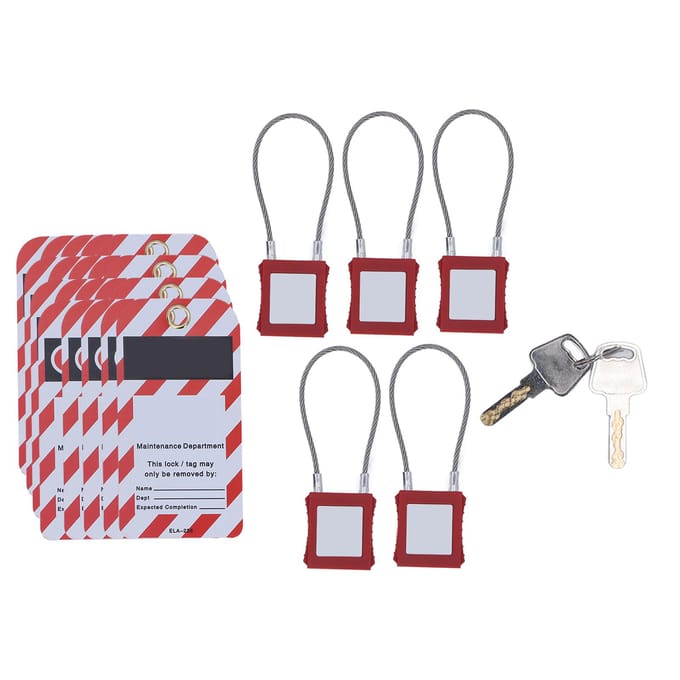 Cadenas de Câble Lockout Tagout Acier Inoxydable Résistant aux Chocs Prévenir la Perte Cadenas de Consignation Électrique white