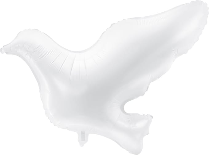 PARTYDECO - Witte aluminium duif ballon