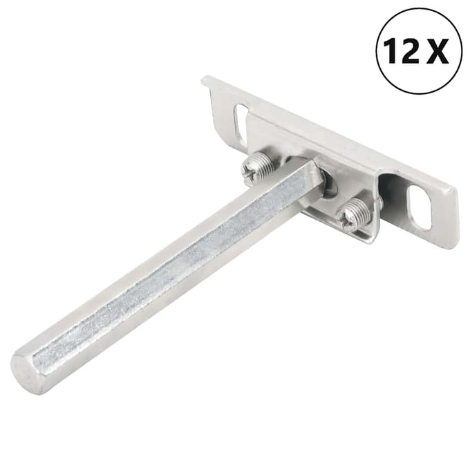 vidaXL - Zwevende - plankdragers - 12st - onzichtbaar - Ø12x100 - mm - koolstofstaal