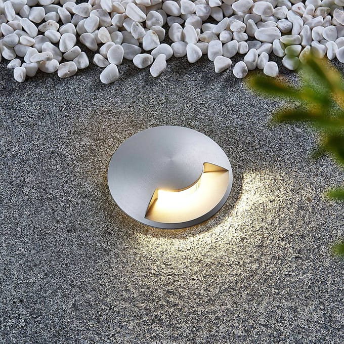 Lucande - Grondspots - 1licht - Aluminium - H: 2 cm - GU10 - titaan
