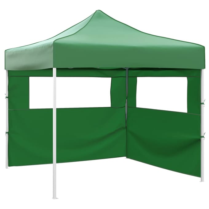 vidaXL - Vouwtent - met - 2 - wanden - 3x3 - m - groen