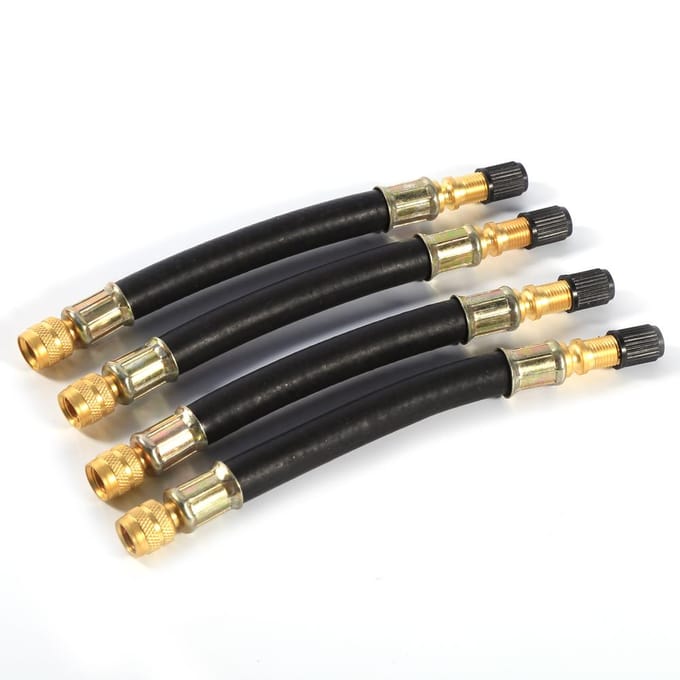 4x 140mm Flexibele Bandenventiel VerlengingBandenwiel Vrachtwagen Transit Adapter Klemmen wit