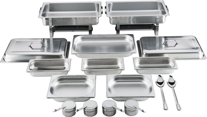 BATANIA Buffetwarmer - Warmhouder - 14-Delige Set - RVS - Vaatwasserbestendig - Breukvast