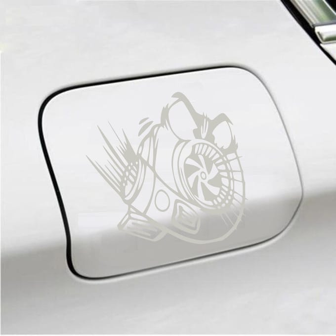 Bumpersticker - Turbo - 13 X 13 - Zilver