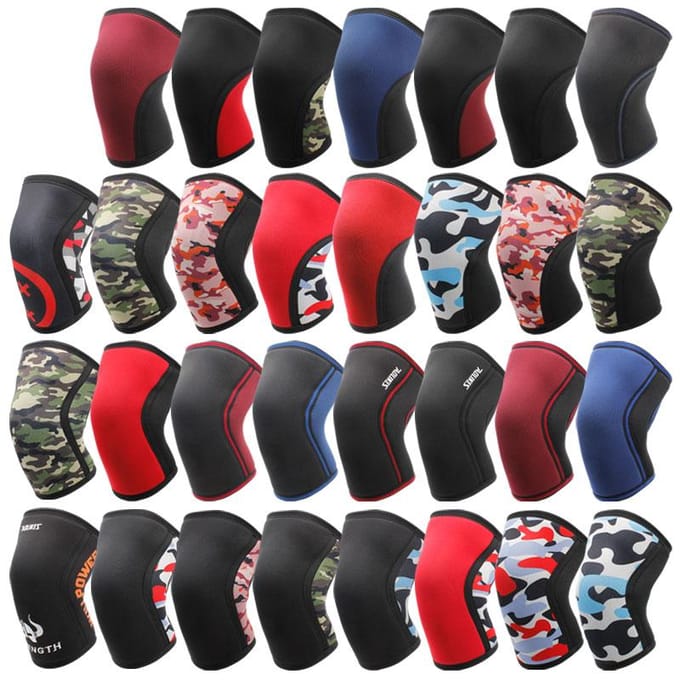 Aolikes 7mm Neopreen Kniebeschermers Gewichtheffen Paar Compressie Ondersteuning Squats Crossfit Training M