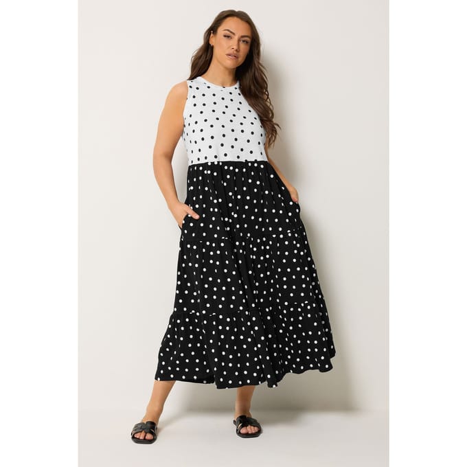 Yours Midijurk Met Zwarte En Witte Stippen Size 44