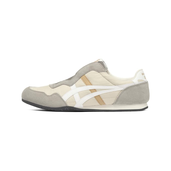 Onitsuka Tiger SERRANO Chaussures Décontractées en Tissu à Enfiler Unisexe Beige/Blanc 37 gray