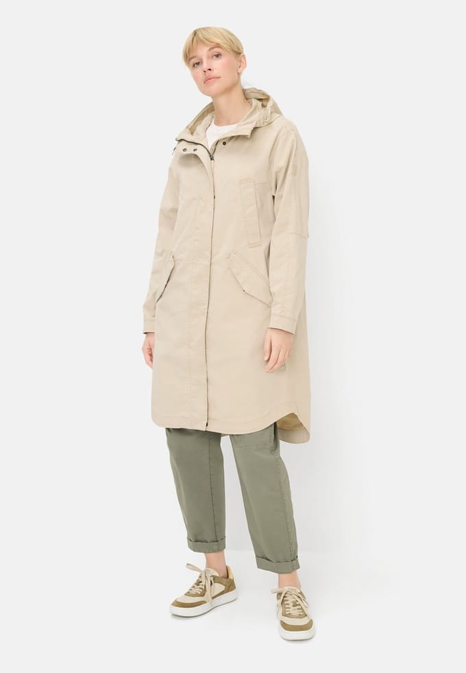 camel active Mantel met verstelbare capuchon - Maat womenswear-48 - Zand