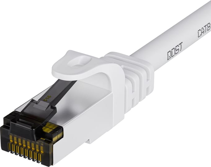 Qost - Patchkabel SFTP CAT8.1 - LSZH 2000MHz - Wit - 2 meter- Met RJ45 Connectoren - Netwerkkabel / Internetkabel