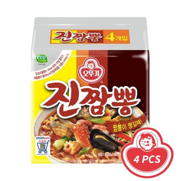 Paquet de ramen épicé aux fruits de mer Ottogi/Jin-Jjamg-Bbong 130 g x 4 (2 possibilités) 8PCS