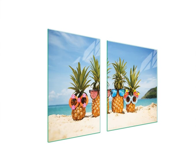 TMK ArtDeko - Snijplank en Beschermplaat - Ananas - 100x52 cm - Glas
