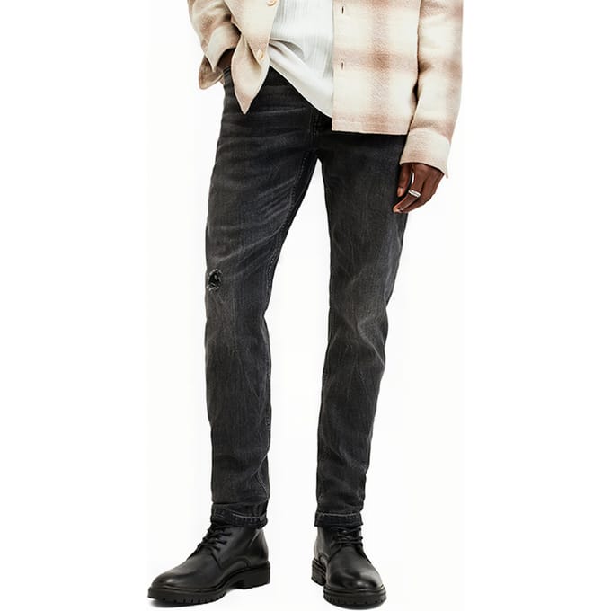 AllSaints Rex Washed Black Größe: W38L32 | Slim Jeans Outlet | Herren | Schwarz
