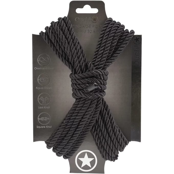 Ouch! by Shots Polyester Bondage Touw - 10 m - Zwart