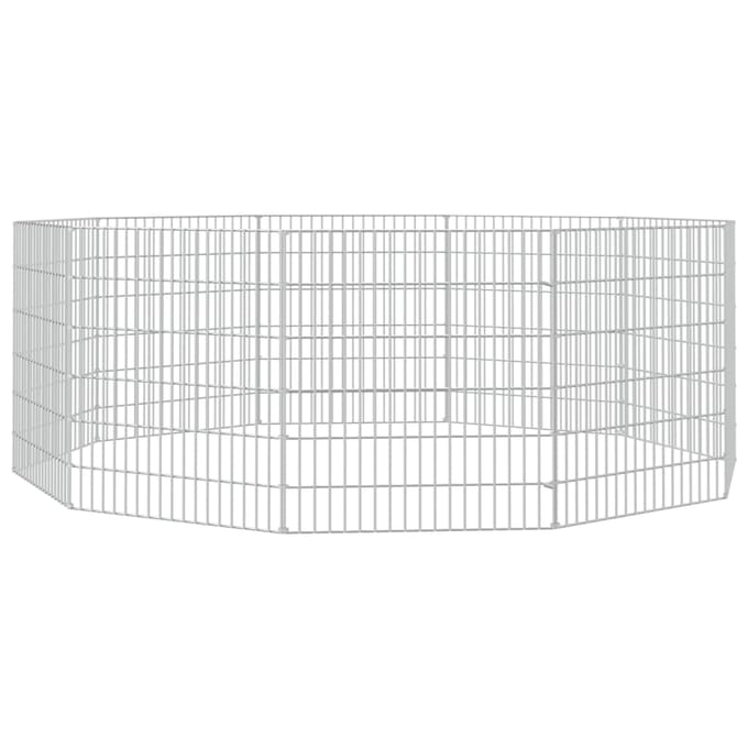 vidaXL - Dierenverblijf - 10 - panelen - 54x60 - cm - gegalvaniseerd - ijzer