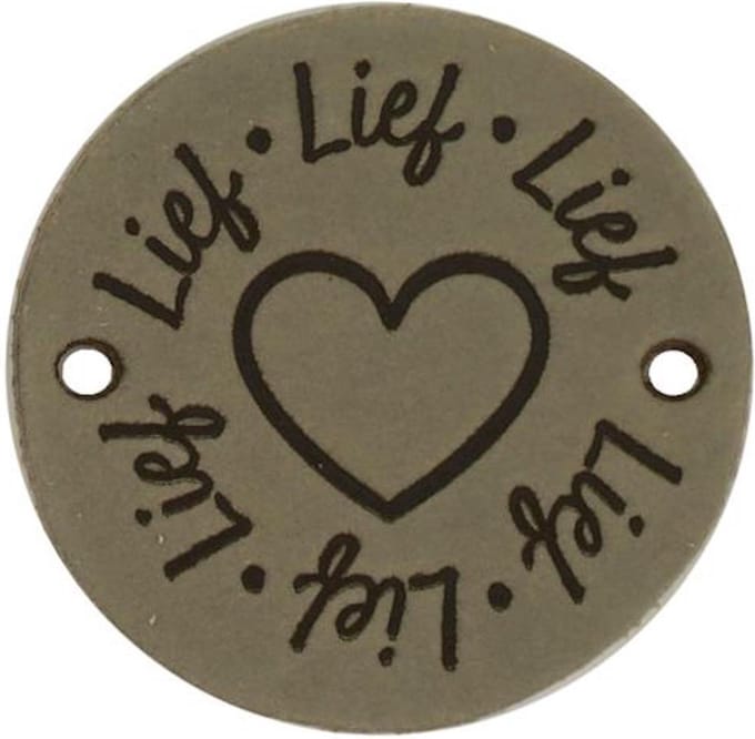 Durable Leren Label – "Lief" met Hart – Stijlvol & Duurzaam (2 stuks)