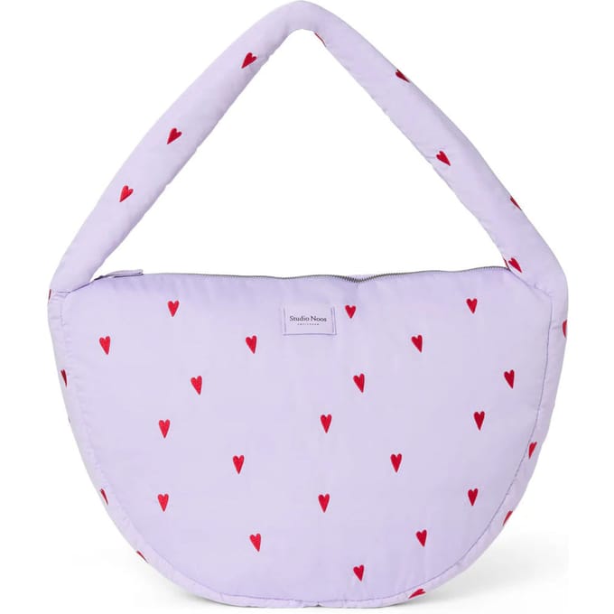 Studio Noos puffy cross body bag purple hearts